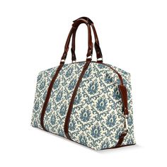 • Blue Damask Bag: Features a luxurious and elegant blue damask pattern, inspired by 14th-century designs.• Damask Travel Bag: A stylish and functional travel bag adorned with a timeless damask print, perfect for those who appreciate vintage elegance.• Elegant Damask Duffel Bag: Combines classic design with modern functionality, making it an ideal choice for sophisticated travelers.• Vintage Style Bag: Captures the essence of historical fashion with its ornate damask pattern, offering a unique a 60s Style Mini Dress, Teal Damask, Vintage Style Bag, Vintage Inspired Shoes, Vintage Style Shoes, Vintage Style Hat, Men's Vintage Style, Leather Weekender Bag, Leather Weekender