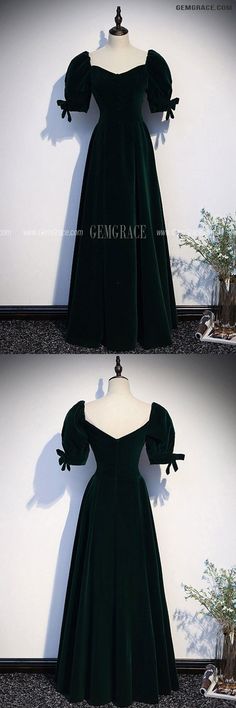 Green Fitted Velvet Evening Dress, Green Velvet Long Sleeve Formal Dress, Green Long Sleeve Velvet Dress For Formal Occasions, Green Velvet Formal Evening Dress, Green Velvet Dress For Formal Occasions, Formal Dress With Sleeves, Velvet Formal Dress, Gorgeous Prom Dresses, Formal Dresses With Sleeves