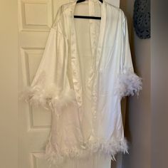 Brand New Never Worn Bride Pjs & Feather Robe. Pjs Are A Small Feather Robe Is Os Bride Pjs, Women's Intimates, A Small, Pajamas, Color White, Brand New, Women Shopping, White, Color