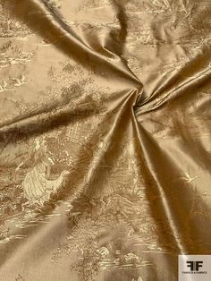 Toile Landscape Silk Taffeta Jacquard - Antique Gold | FABRICS & FABRICS – Fabrics & Fabrics Antique Gold Aesthetic, Silk Material Fabrics, Silk Fabric Aesthetic, Gold Fabric Texture, Silk Aesthetic, Colors Clothes, Dr Teeth, Golden Fabric, Golden Palace