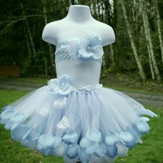 Very Cute Turquoise Toddler Tutu Dress It Has Turquoise Tulle Under White Tulle With Matching Top Embellished With Silk And Lace Rose Petals, Turquoise Pearls And A Rhinestone Brooch, This Would Fit A Toddler Size 12m-3t Fitted Blue Tutu Dress For Dress-up, Whimsical Blue Fitted Tutu Dress, Blue Whimsical Fitted Tutu Dress, Blue Fitted Whimsical Tutu Dress, Fitted Blue Tutu Dress For Summer, Cute Blue Tutu Dress For Spring, Fitted Light Blue Tutu Dress For Summer, Summer Fitted Light Blue Tutu Dress, Summer Blue Fitted Tutu Dress