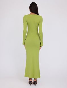 ROMIE DRESS - GREEN : MATCHA GREEN Fitted V-neck Midi Dress In Dark Green, Fitted Dark Green Midi Dress With V-neck, Fitted Dark Green V-neck Midi Dress, Elegant Kelly Green Spring Dresses, Elegant Kelly Green Dresses For Spring, Fitted V-neck Green Dress, Green Long Sleeve Fitted Midi Dress, Fitted Green Long Sleeve Midi Dress, Fitted Dark Green Midi Dress For Spring