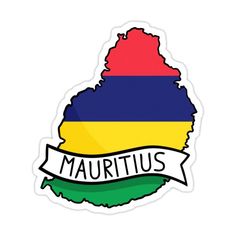 a sticker with the flag of the country of mauritus on it's map