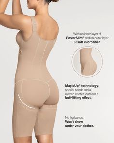 Get everything in one piece! This body shaper features an inner layer of our signature PowerSlim® to sculpt your entire torso, as well as an outer layer of microfiber for a soft feel. The built-in back support bra has a front hook-and-eye closure and a supportive elasticated underbust band for incredible support. The cups are made of light fabric that is soft to the touch, and they don’t have any padding for a completely natural look. The padded straps are adjustable through a practical system o Compressive Full Coverage Shapewear With Built-in Padding, Fitted Full Coverage Smoothing Shapewear, Supportive Full Coverage Fitted Shapewear, Fitted Shapewear Bodysuit With Built-in Padding, Sculpting Shapewear With Built-in Padding, Fitted Bodysuit With Built-in Padding For Shapewear, Fitted Full Coverage Lined Shapewear, Functional Fitted Bodysuit, Beige Fitted Nylon Shapewear