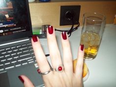 You Are My Moon, Red Nail Polish, Red Nail, Peta, Maquillaje De Ojos, Makeup Nails, Girly Things, Pretty Nails