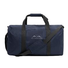 Upgrade your travel experience with the Travel Duffle Bag. Made of heavy-weight 100% recycled polyester, this eco-friendly and durable bag is perfect for your adventurous lifestyle. With a spacious 13 gallon capacity and adjustable contrast shoulder strap and handles, you'll have everything you need by your side. It also features a large main compartment, external zipped shoe compartment, and reinforced organic cotton adjustable shoulder strap and handles for added convenience. Get ready to embark on unforgettable journeys with style and convenience, all while reducing your carbon footprint. FEATURES Vegan; no animals harmed and no animal by products Free from toxins and chemicals Certified Organic Standards (GOTS-3v) Biodegradable MATERIAL 100% Organic Cotton strap/handles, 100% RPET Poly Practical Bags For Outdoor Activities Made Of Recycled Polyester, Large Capacity Backpack For Hiking, Nylon Travel Accessories With Adjustable Strap For Overnight Trips, Nylon Weekender Bag With Adjustable Strap For Overnight Trips, Sporty Nylon Bag For Weekend Trips, Sporty Nylon Shoulder Bag For Weekend Trips, Nylon Gym Bag With Adjustable Strap For Overnight Trips, Functional Gym Bag With Adjustable Strap For Weekend Trips, Waterproof Blue Shoulder Bag For Outdoor Activities