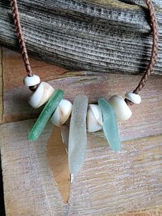 Genuine Sea Glass Necklace Men Women Teen Braid Hawaii Puka Shell Multi-color Tumbled Rock Jewelry, Artisan Jewelry Necklaces, Puka Shell, Rock Jewelry, Necklace Men, Handcrafted Artisan Jewelry, Sea Glass Necklace, Shell Jewelry, Themed Jewelry