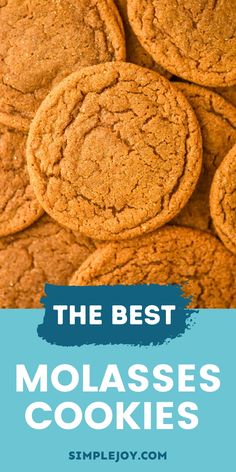 the best molassses cookies recipe with text overlay