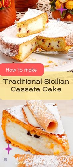 how to make traditional sicilian cassetaa cake with powdered sugar on the top