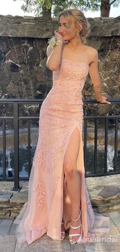 Elegant Strapless Split Side Lace Mermaid Long Prom Dress,Evening Dress,PD37706 1. Material:lace,pognee.2. Color: it can be in custom color, please contact us and tell us dress number, then we will send you more colors to choose.3, Size: can do both standard size and custom size. If you need do custom sized dresses, please send us following measurements or leave a note when place an order.bust______ cm/inchwaist______cm/inchhip:_______cm/inchdress length:_______cm/inchshoulder to shoulder :_______cm/inch (measured from back of shoulder)shoulder to bust :_______cm/inch (measured from middle shoulder to nipple)shoulder to waist :_______cm/inch (measured from middle of shoulder to natural waist)shoulder to floor with shoes on :_______cm/inch (length from middle of shoulder over nipple to floo Prom Dresses For Blondes, Prom Dress Inspo, Prom Dress Evening, Stunning Prom Dresses, Prom Dress Inspiration, Cute Prom Dresses, Pretty Prom Dresses, Lace Mermaid, Pink Prom Dresses