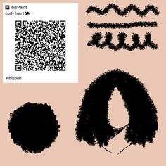 the silhouettes of different types of hair are shown