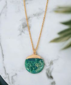 Cori Turquoise Pendant Necklace - Premium necklaces from Mary Walter - Just $35! Shop now at Mary Walter Luxury Elegant Turquoise Necklace With Round Pendant, Luxury Bohemian Turquoise Necklace With Round Pendant, Green Oval Pendant Necklace With Adjustable Chain, Delicate Gold Chain, Turquoise Pendant Necklace, Turquoise Pendant, A Call, House Stuff, Just Giving