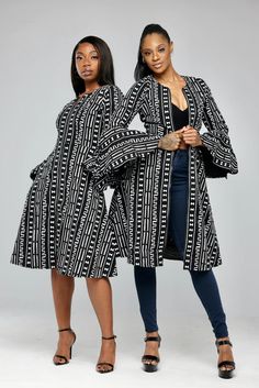 Ponmile African Print Jacket Dress – Ray Darten Black Printed Cotton Outerwear, African Print Jacket, African Print Clothing, Vintage Black Glamour, Empower Yourself, Tag Team, Fabric Black, Dress Tunic, Modern Wardrobe