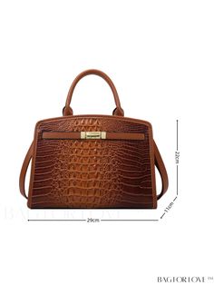 BagForLove - Stylish Crocodile Patterned PU Leather Tote Bag for Women with Large Capacity Product Description Color Brown Type Square Bag Bag Size Medium Closure Type Zipper Material PU Size Chart INCH CM Bag Length Bag Width Bag Height 11.4 inch 4.3 inch 8.7 inch Bag Length Bag Width Bag Height 29 cm 11 cm 22 cm Details Pictures Similar Products h2 { text-align: center; } /* æ¢è¡ */ li{ white-space: normal; word-break: break-all; word-wrap: break-word; } .red-box { width: 100%; display: flex; flex-direction: row; flex-wrap: wrap; justify-content: center; } .red-box > div { width: 190px; height: 250px; margin: 10px; } .red-box > div > a > img { width: 190px; height: 250px; } .size-box { width: 100%; margin: auto; white-space: nowrap; } .table { border-collapse: collapse; border-spacing: Brown Handheld Bag With Crocodile Pattern, Brown Crocodile Pattern Handheld Bags, Brown Crocodile Pattern Satchel For Office, Brown Crocodile Pattern Shoulder Satchel, Brown Crocodile Pattern Bags For Office, Brown Crocodile Pattern Bag For Office, Brown Crocodile Pattern Satchel For Daily Use, Brown Crocodile Pattern Satchel Shoulder Bag, Daily Use Brown Satchel With Crocodile Pattern