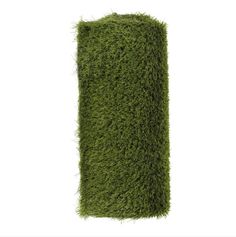 a roll of grass is shown on a white background with clippings to the side