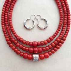 Red Coral Jewelry Set Vintage Coral Necklace Coral Silver Jewelry Set Coral Jewelry Antique Silver E Red Coral Beaded Necklaces With Wooden Beads, Red Coral Necklace With Wooden Beads, Red Coral Jewelry With Wooden Beads, Gift Jewelry With Wooden Beads And Red Coral, Handmade Round Red Coral Beaded Necklaces, Traditional Red Coral Jewelry With Wooden Beads, Coral Jewelry Vintage, Red Coral Jewellery, Coral Jewelry Set