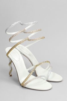 Satin: 68% Viscose, 32% Silk woven White Sandals With Heel Strap For Gala, Designer White Sandals For Party, Glamorous White Sandals With Heel Strap, Glamorous White Open Toe Sandals, Luxury White Sandals For Party, Jeweled Shoes, Expensive Handbags, Chloe Purses, Zegna Shoes