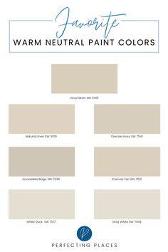 neutral paint colors with the words favorite warm neutral paint colors