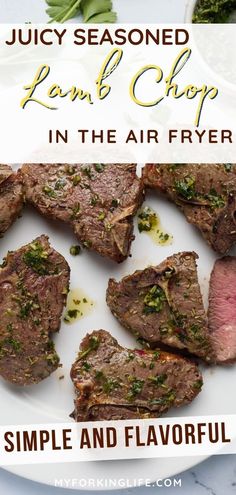 juicy seasoned lean & chop in the air fryer with simple and flavorful toppings