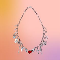 Unleash your rebellious spirit with our Punk-Themed Stainless Steel Charm Necklace. Measuring 15.5 inches, this edgy accessory features an array of bold charms. Crafted from durable stainless steel, it ensures long-lasting shine and style. Perfect for adding a touch of punk to any outfit, this necklace is a must-have for those who dare to stand out. Edgy Accessories, Spoon Rings, Gem Ring, Handmade Shop, Ring Necklace, Charm Jewelry, Custom Jewelry, Anklets, Charm Necklace