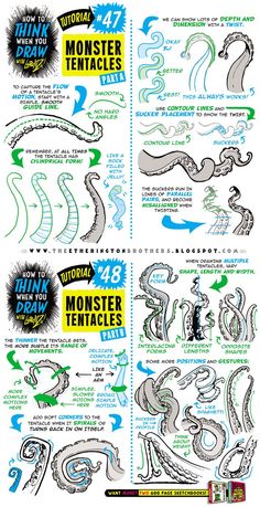 an info sheet showing how to draw monsters