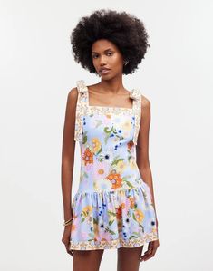 Madewell x Agua Bendita Joaquina Mini Dress Multicolor Mini Dress For Poolside, Multicolor Mini Dress For Poolside Summer, Multicolor Mini Dress For Spring Poolside, Summer Poolside Multicolor Mini Dress, Floral Print Mini Dress For Poolside Beachwear, Floral Print Mini Dress For Poolside, Sleeveless Floral Mini Dress For Poolside, Spring Floral Print Mini Dress For Poolside, Poolside Floral Print Mini Dress For Beachwear