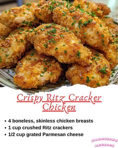 crispy ritz cracker chicken recipe on a plate