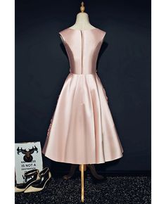 Buy pink satin tea length formal party dress sleeveless with appliques at wholesale price online. Free shipping and pro custom service since 2009. Knee-length Satin Dress For Wedding And Prom Season, Pink Sleeveless Dress For Wedding Or Prom, Pink Sleeveless Dress For Wedding And Prom Season, Pink Sleeveless Dress For Wedding And Prom, Pink Knee-length Evening Dress For Prom, Pink Knee-length Evening Dress For Bridesmaid, Pink Sleeveless Satin Prom Dress, Pink Sleeveless Satin Dress For Prom, Pink Sleeveless Dress For Prom