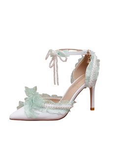 ❤︎Pearl lace ribbon flare shoes❤︎ Spring Wedding Shoes With Lace And Ankle Strap, Spring Wedding Shoes With Ankle Strap In Lace, Spring Lace Wedding Shoes With Ankle Strap, Spring High Heels With Lace Trim, Spring High Heel With Lace Trim, Pearl-embellished High Heel Wedding Shoes For Spring, Pearl Embellished High Heel Wedding Shoes For Spring, Spring Wedding Shoes With Bow, Spring Formal Lace Wedding Shoes