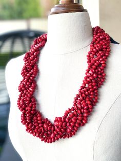 RED JAMBEI SEED (LOPA) WHITE & BROWN MARY TEAR SEED Seed Jewelry, Head Crown, Crown Necklace, Chandelier Style, Island Style, Coral Beads, Gift Packs, Painting Canvas, Natural Red