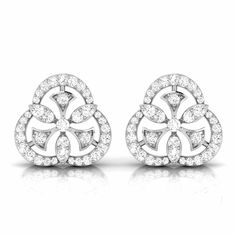 Platinum Diamond Earrings by Jewelove Metal : Platinum Platinum Purity : 95% Purity Mark : Pt 950 Estimated Platinum Weight : 5.77 grams Estimated Diamond Weight : 0.68 cts. Diamond Color : IJ or GH (as selected above) Diamond Clarity : SI or VVS (as selected above) Diamond Grading Report : SGL Certificate of Authenticity : Platinum Guild International please call us at +91-9828012999 or email us at WeCare@Jewelove.in Classic Diamond White Pierced Earrings, White Diamond Pierced Earrings For Formal Occasions, White Pierced Diamond Earrings For Formal Occasions, White Classic Drop Cluster Earrings, Classic White Cluster Drop Earrings, Classic Round Cluster Earrings, White Diamond Pierced Earrings Fine Jewelry, White Diamond Bridal Earrings, Pierced, White Diamond Pierced Bridal Earrings