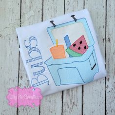 Personalized Summer Treat Ice Chest Shirt - Embroidered Kids Shirt – Lilly Pie Creations