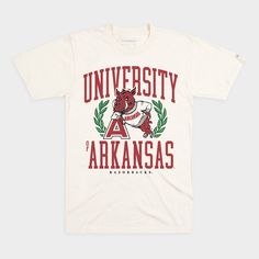 In all of college sports, there’s only one school that can call a razorback hog their mascot. From 1958 to 2001, the university used this relaxed razorback in an Arkansas sweater as a secondary logo. He’s a real ham, if we do say so ourselves. Products are mocked up on a size S. Graphics may appear smaller on larger sizes. White Collegiate Mascot T-shirt, Collegiate Tops With University Logo, College Sports Season Mascot T-shirt, College Mascot T-shirt For Sports Season, Collegiate Mascot T-shirt For Sports Season, Collegiate Mascot T-shirt For Fan Gear, Collegiate T-shirt With Mascot For Fan Gear, Collegiate Style T-shirt With Mascot For Fans, Varsity Tops With University Logo For College