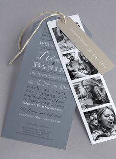 an open bookmark with two photos on it