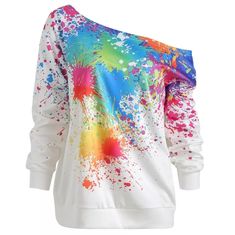 Reposhing This Item I Purchased From @Lmf301. Loved It, But Never Got Around To Wearing It. Questions? Leave A Comment Below! Sweatshirt Women Casual, Women Hoodies Sweatshirts, Pullover Shirt, Loose Tops, Print Sweatshirt, Paint Splatter, Print Pullover, Casual Pullover, Looks Vintage