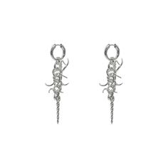 PRICES MAY VARY. PREMIUM MATERIALS: Crafted from platinum-plated bronze, the gothic spider silver earrings offer both durability and a luxurious finish, the sleek, metallic finish adds a touch of modern sophistication to the design, ensuring they frame the face with daring elegance. INTRICATE DESIGN: Featuring elements of barbed wire and spider legs, descends from the ear, the gothic spider silver earrings present a captivating blend of edgy sophistication, perfect for those who dare to stand ou Gothic Spider, Piercing Clip, Spider Legs, Earrings Gothic, Clip On Earring, Contemporary Jewelry Design, Barbed Wire, Hypoallergenic Jewelry, Drop Dangle Earrings