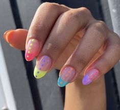 Rave Nails, Beachy Nails, French Tip Acrylic Nails, Simple Acrylic Nails, Bright Nails, Nails Only