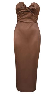 STRAPLESS SPLIT DRESS IN BROWNIf you want to be a sexier, more attractive woman, check out our Strapless Split Dress in Brown. This dress is designed to make you feel beautiful and confident. With its waist-in design, it shows off your figure in all the right ways. The strapless design adds a touch of glamour, making you the most dazzling girl in any crowd. The rich brown color adds an element of sophistication, making you look intellectual and elegant.Where to WearOur Strapless Split Dress in Brown is perfect for a variety of occasions. Here are a few suggestions: Romantic dinner dates Champagne with the girls Cocktail bars Party nights Key Features Gentle Dry Clean Only Petite size chart - Please check the size information before purchasing Item runs true to the size chart - Do not size Belle Silhouette, Cocktail Bars, Cocktails Bar, Petite Size Chart, Beautiful Figure, Romantic Dinner, Split Dress, Silk Midi Dress, Plus Size Shopping