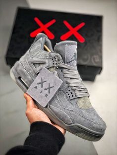 KAWS x Air Jordan 4 Cool Grey/White 930155-003Walk the talk and make a statement with our top-quality Sneakers. Shop now and step up your shoe game!Please carefully choosing the size number according the size chart as we CAN NOT offer return or refund if you choose a wrong size.The product need 3-5 business days to check the quality before shipping.Our High Quality Shoes models are various, please contact to our support to ask for the model you need.Because each device displays a different color. Therefore, the actual color of the item may not be 100% the same as the one shown on the screen of your device. Jordan 4 Cool Grey, Jordan 1 Blue, Jordan Model, Air Jordan Sneakers, Air Jordan 4, High Quality Shoes, Sneakers Men Fashion, Gray Suede, Shoe Game