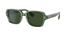 Burberry Eldon sunglasses are a perfect blend of style and functionality. The rectangle shape, crafted from durable acetate, offers a modern and sophisticated look. The polished green frame color adds a pop of color to your face, while the solid dark green lenses provide excellent protection against the sun's rays. These glasses feature a key bridge design that adds to their unique appeal. Embrace your individuality with these stylish shades. Available with prescription lenses. Green Rectangular Sunglasses With Tinted Lenses, Green Rectangular Tinted Sunglasses, Luxury Green Wayfarer Sunglasses, Green Rectangular Sunglasses With Mirrored Lenses, Luxury Green Polarized Sunglasses, Luxury Green Sunglasses With Mirrored Lenses, Elegant Green Sunglasses With Uv Protection, Luxury Green Sunglasses With Square Frame, Classic Green Wayfarer Sunglasses