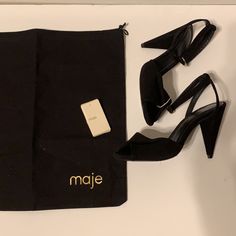 Stunning Heels By Maje Suede Open Toe With Ankle Strap Slingback Style Cone Style Heel Heel Height Approximately 4” New Without Box But Comes With Dust Bag And Tag Msrp $295 Size Eu 39 = Us 8-8.5 Made In Portugal Cs2 Chic Evening Slingback Sandals With Ankle Strap, Chic Ankle Strap Slingback Sandals For Evening, Chic High Heel Slingback Sandals For Gala, Chic Slingback Sandals With 4-inch Heel For Night Out, Chic Slingback Pumps With Padded Heel For Evening, Chic Slingback Sandals For Gala With Heel Strap, Chic Open Heel Slingback Pumps For Evening, Chic Slingback Sandals With Sculpted Heel For Evening, Chic Evening Slingback Sandals With Sculpted Heel