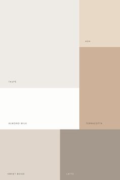 four different shades of beige and white