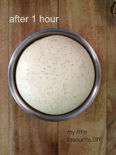 the bottom half of a bowl on a wooden table with text that reads, after 1 hour my little favorite diy