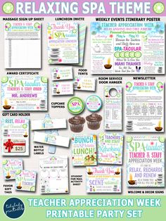 the teacher appreciation week printable party set