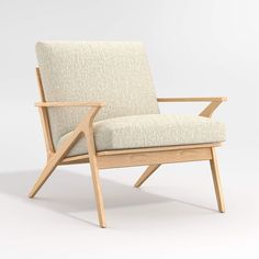 a chair that is made out of wood and fabric