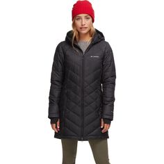 Columbia Heavenly Long Hooded Jacket - Women's | Backcountry.com Long Black Puffer Coat, Best Fitness Watch, Long Hooded Jacket, Black Puffer Coat, Warm Winter Jackets, Long Puffer, Womens Parka, Black Puffer, Down Jackets