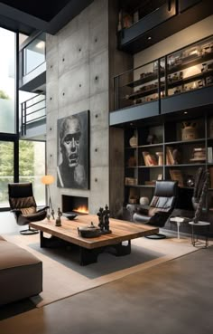 Industrial Luxury Living Room, Aparthotel Design, Industrial Design House, Industrial Interior Design Living Room, Industrial Modern Office, Industrial Style House, Loft Estilo Industrial, Industrial Living Room Design, Industrial Style Living Room