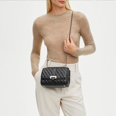 Lottie Bag in Black Nappa | Aspinal of London Chic Shoulder Bag With Cc Turnlock For Everyday Luxury, Formal Satchel Flap Bag With Chain Strap, Timeless Office Shoulder Bag With Chain Strap, Luxury Flap Bag With Chain Strap For Work, Classic Workwear Shoulder Bag With Chain Strap, Everyday Luxury Flap Bag With Chain Strap, Classic Shoulder Bag With Chain Strap For Work, Classic Everyday Flap Bag With Chain Strap, Dinny Hall