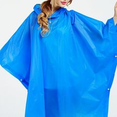 Material:Peva Suitable for: Adults Including: 1 raincoats Size chart: Size:One Size Wide:127cm/50.00'' Length :100cm/39.37'' Color: Blue.  Gender: male.  Age Group: adult. Travel Raincoat, Water Clothing, Poncho Raincoat, Raincoat Men, Cape With Hood, Rain Cape, Mens Raincoat, Rain Poncho, Hooded Raincoat