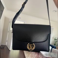 Gucci Crossbody Bag . New Gucci Bag With Adjustable Strap For Shopping, Gucci Shoulder Bag With Adjustable Strap For Shopping, Designer Gucci Shoulder Bag, Gucci Designer Satchel With Adjustable Strap, Chic Gucci Crossbody Satchel, Gucci Black Satchel With Gold-tone Hardware, Black Gucci Satchel With Gold-tone Hardware, Black Gucci Bag With Adjustable Strap, High-end Gucci Shoulder Bag